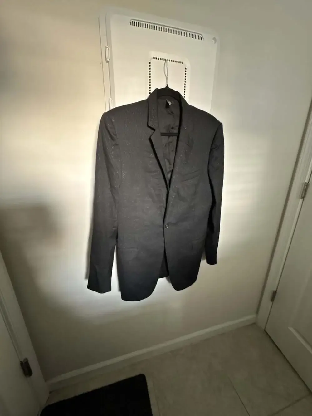 Dior Homme Runway Black Pinstripe Glitter Sparkle Wool Suit Set